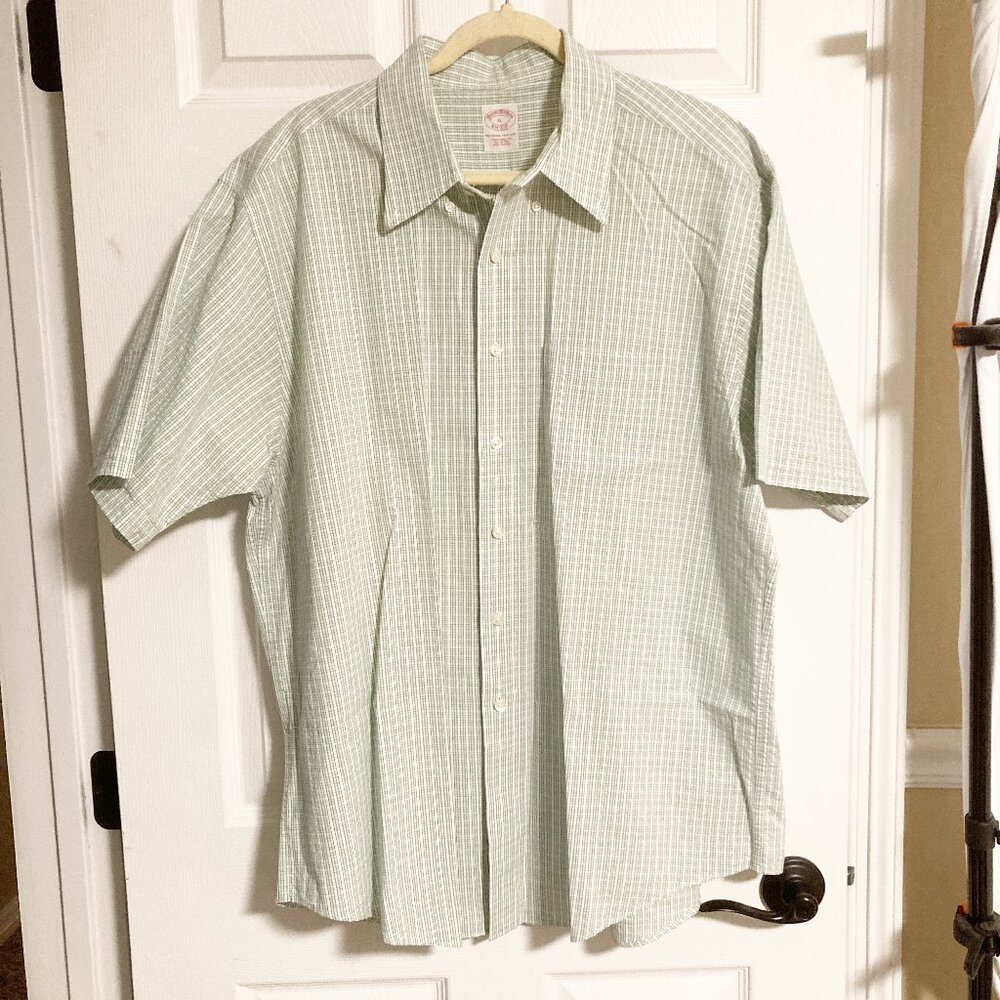 Brooks Brothers Cotton Seersucker Polo Button-Down Collar Short-Sleeve Shirt XL